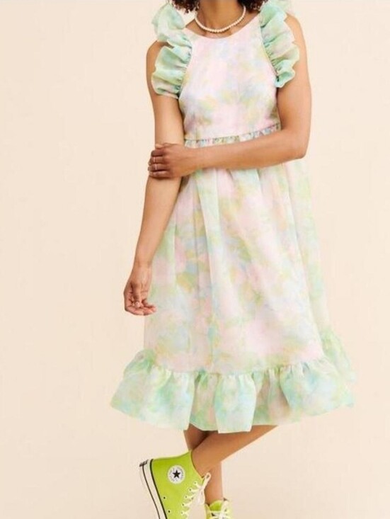 Selkie Dresses & Skirts - Selkie x Maison Amory Pastel Paints Ruffle Romance Dress Size Medium
